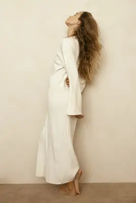 Robe en maille torsadée - Crème — photo 2