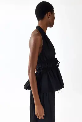 Top péplum avec dos nu - Noir — photo 2