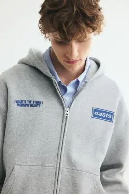 Veste imprimée Regular Fit avec capuche et zip - Gris clair chiné/Oasis — photo 2