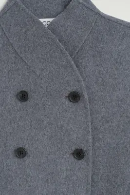 ROBE COURTE EN LAINE MÉLANGÉE DOUBLE FACE - GRIS — photo 5