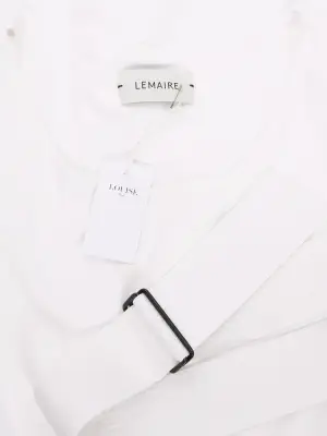 Robe mi-longue en jersey de coton blanc ceinturé Prix boutique 290€ Taille 40 — photo 4