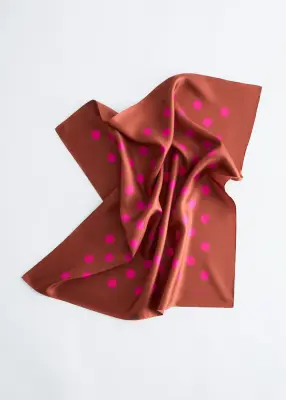 Foulard à imprimé à pois - Brun/Pois roses — photo 1