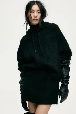 Jupe en mohair mélangé - Noir — photo 1