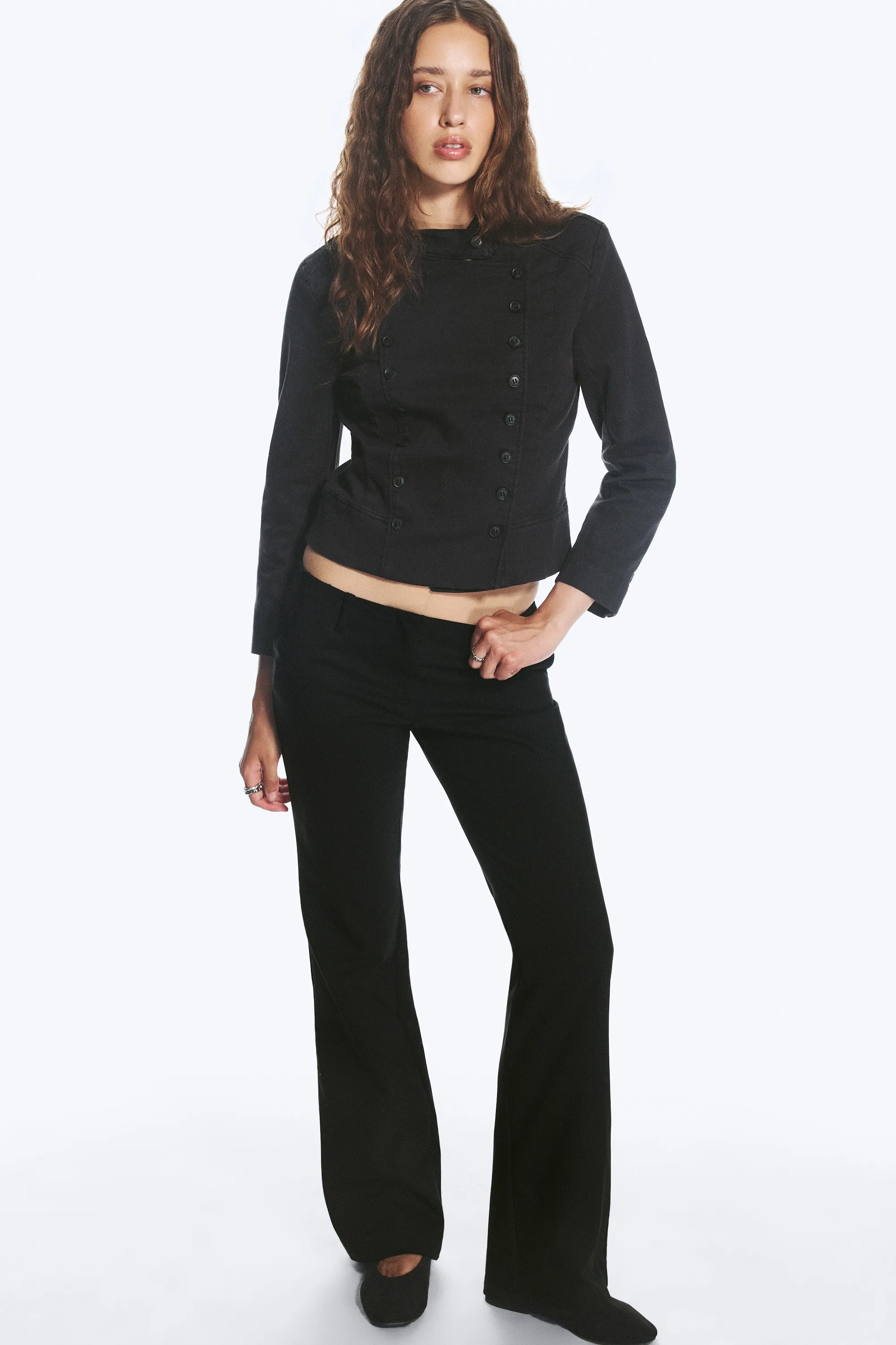 Pantalon de costume bootcut taille basse - Noir