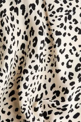 Jupe asymétrique en viscose - Crème/imprimé léopard — photo 4