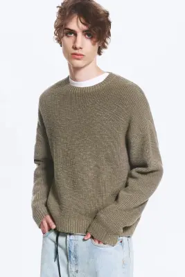 Pull décontracté en coton - Taupe — photo 3