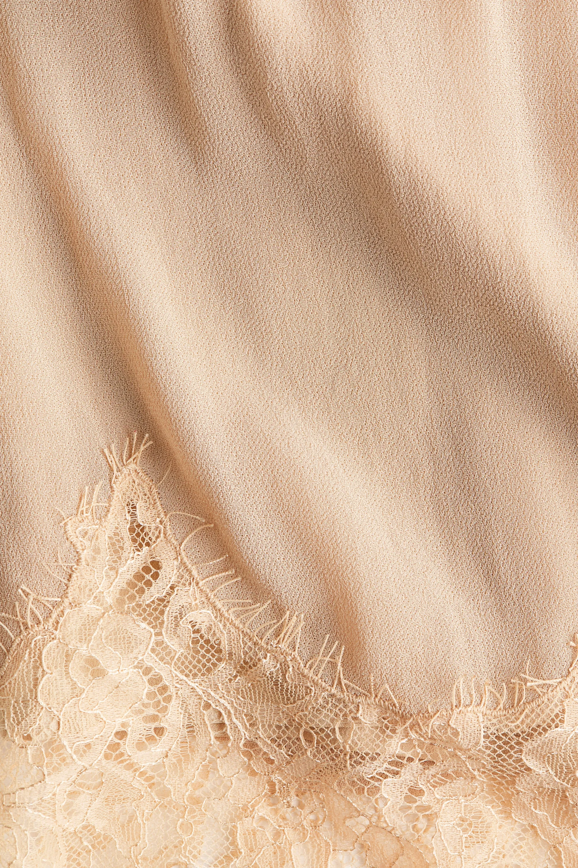 Short en viscose avec dentelle - Rose ancien clair