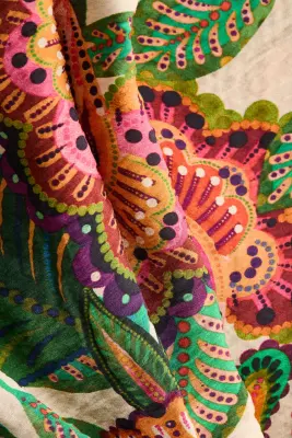 Jupe en crêpe avec détail plissé - Vert/motif — photo 4