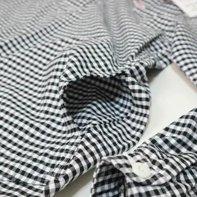 Chemise col rond en Vichy Navy — photo 4