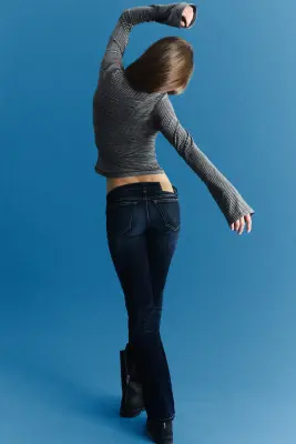 Jean bootcut skinny taille basse Luna - Storm Blue - Bleu foncé — photo 5