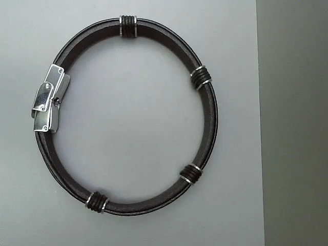 Bracelet acier cuir