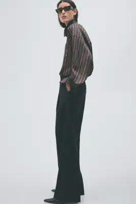 Pantalon chic en laine mélangée - Noir — photo 3