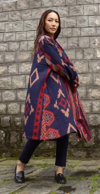 Manteau en jacquard de laine