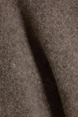 Pull en laine mélangée à col rond et coupe décontractée - Taupe foncé — photo 3