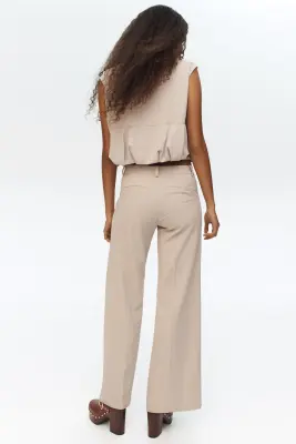 Tailored trousers - Beige clair — photo 4