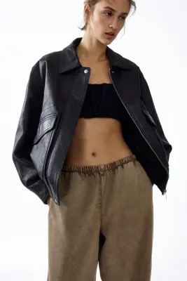 Pantalon en denim avec jambes ballon - Grège foncé — photo 1
