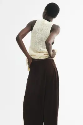 Viscose-blend barrel trousers - Marron foncé — photo 3