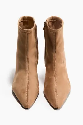 Bottines chaussettes à talon - Beige — photo 4