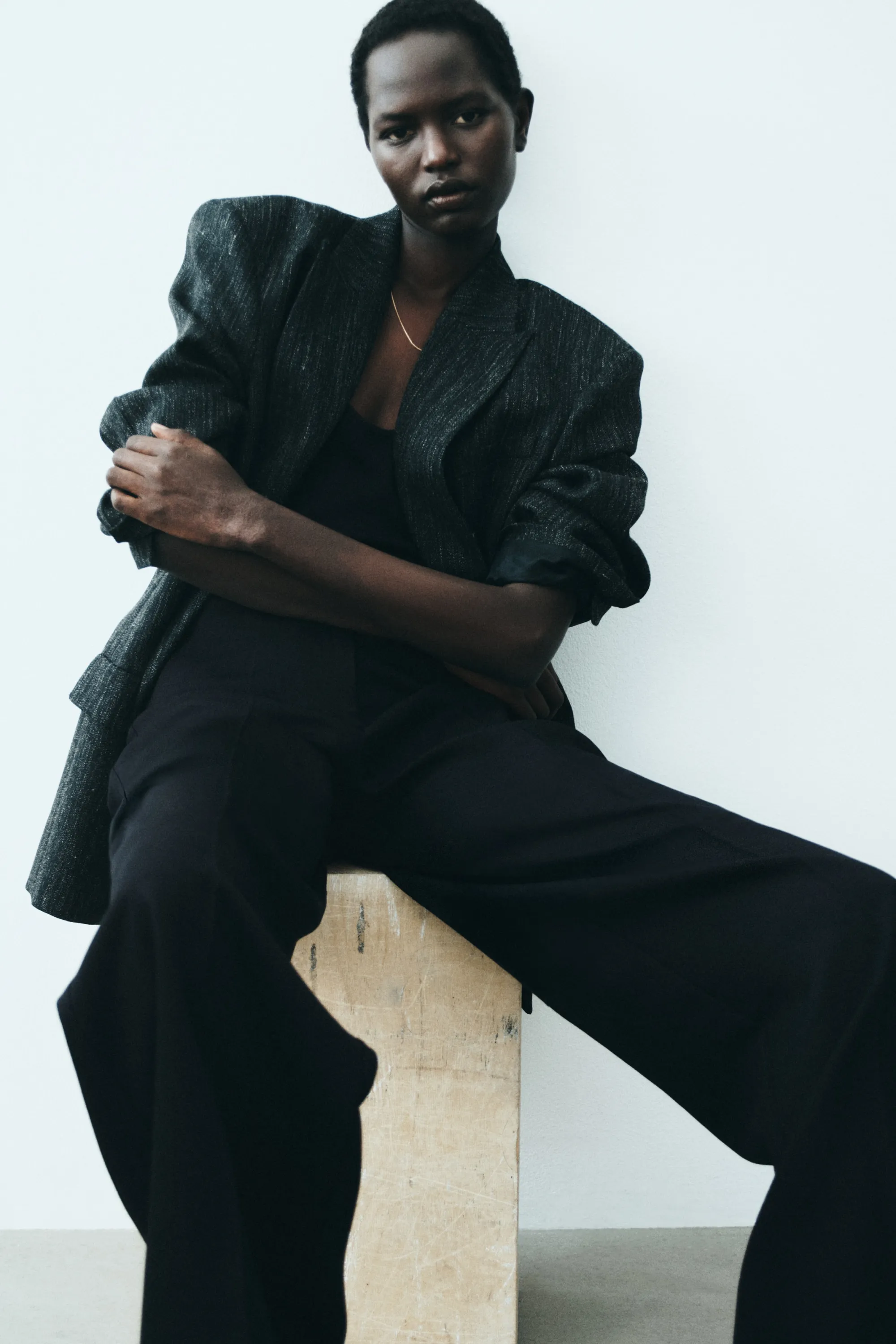 Pantalon chic à jambes larges - Noir