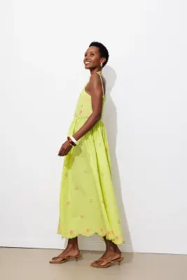 Robe brodée à bretelles nouées — photo 4