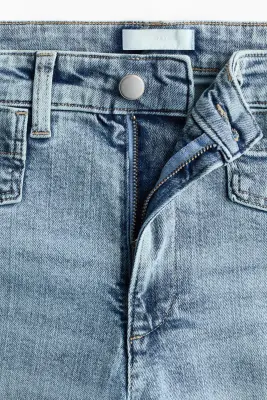 Wide High Waist Ankle Jeans - Bleu denim clair — photo 4