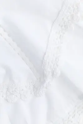 Robe en coton avec dentelle - Blanc — photo 3