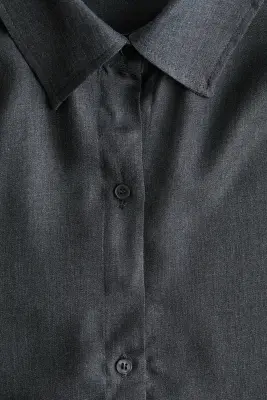 Chemise en twill de lyocell - Gris foncé — photo 4