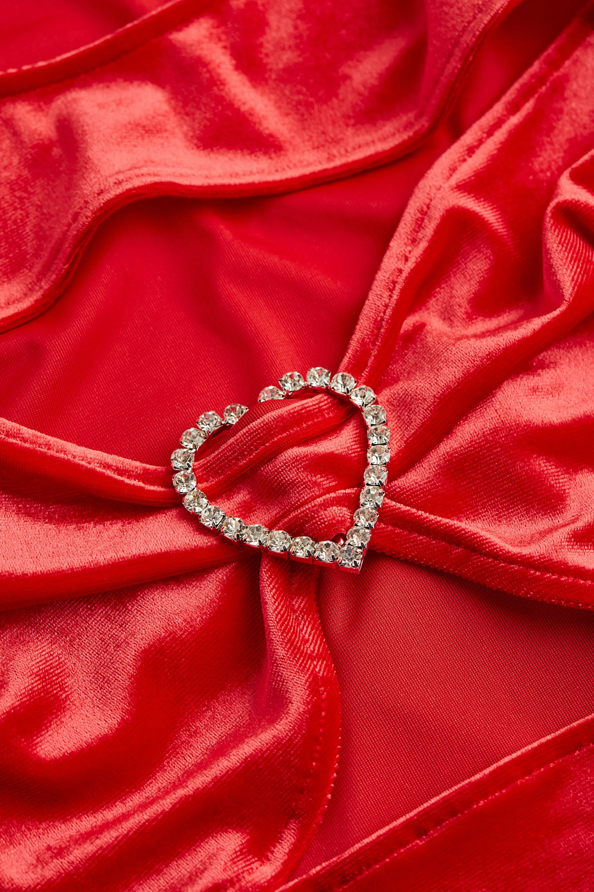 Top en velours avec ouverture - Rouge