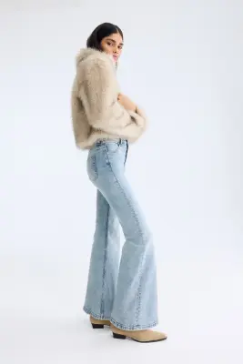 Flared High Jeans - Bleu denim clair — photo 1