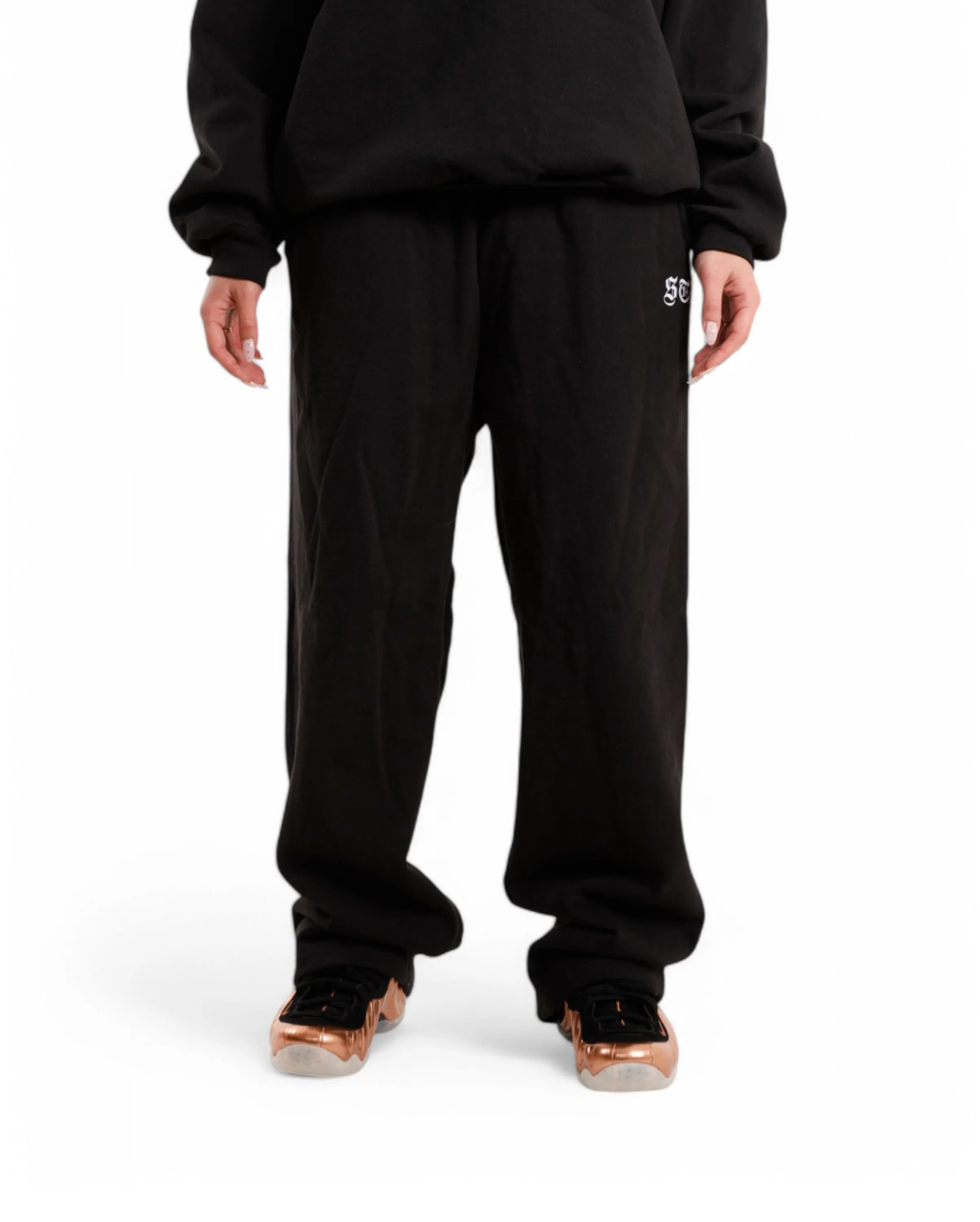 Wide Pant Black STW Embroidered