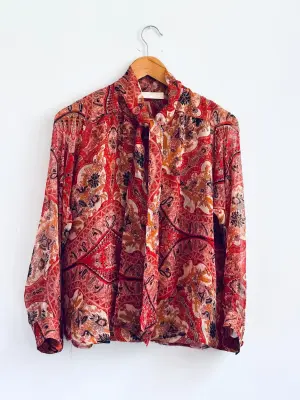 Chemise cravate en soie rousse — photo 3