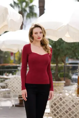 Dylan Knit Top - Red — photo 2