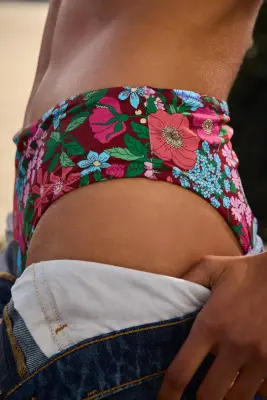 Bas de maillot de bain Aurelia imprimé Liberty rose et bordeaux — photo 4