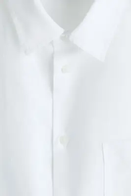 Chemise Relaxed Fit en lin mélangé - Blanc — photo 5