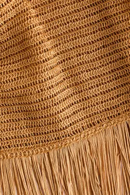 Robe de plage frangée - Jaune moutarde — photo 3