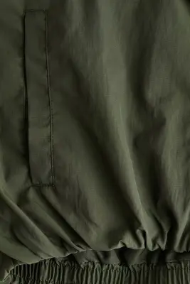 Veste à col entonnoir en nylon - Vert kaki foncé — photo 2