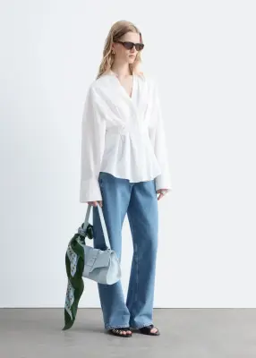 Chemise ajustée en coton - Blanc — photo 3