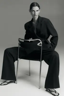 Pantalon chic à jambes larges - Marron foncé — photo 1