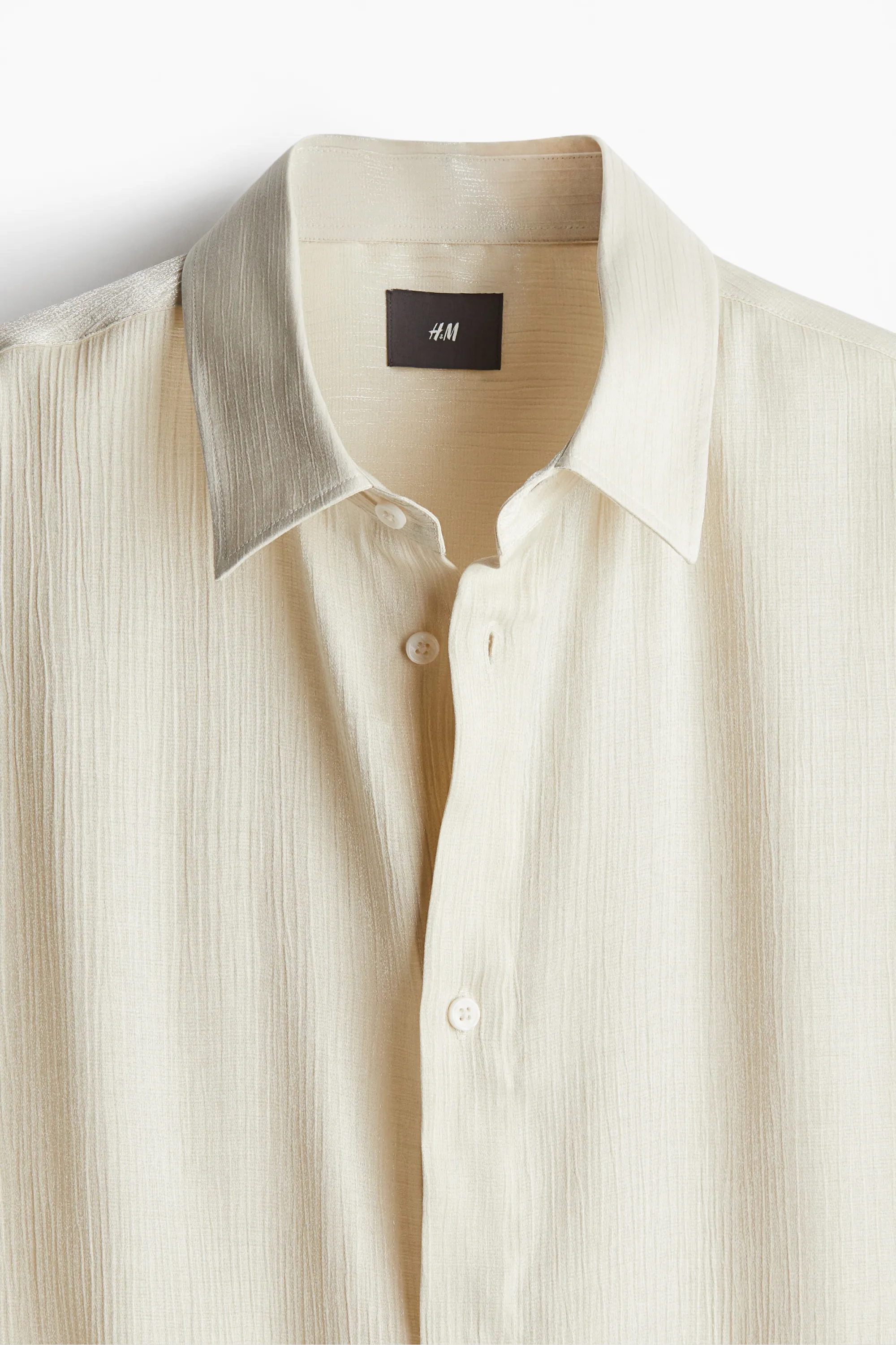 Chemise texturée Loose Fit - Beige clair
