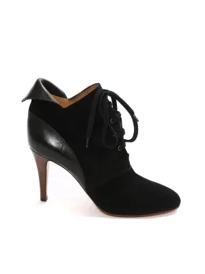 Bottines lace up KATHLEEN en cuir et suède noir NEUVES Prix boutique 595€ Taille 40,5 — photo 4