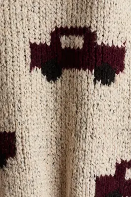 Pull en maille jacquard - Beige clair/voitures — photo 3