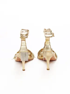 Sandales à franges en cuir doré Prix boutique 650€ Taille 35,5 — photo 5