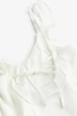 Robe volantée en mousseline - Blanc — photo 2