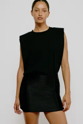 Minijupe frangée - Noir — photo 1