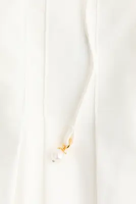 Robe en coton avec jupe évasée - Crème — photo 4