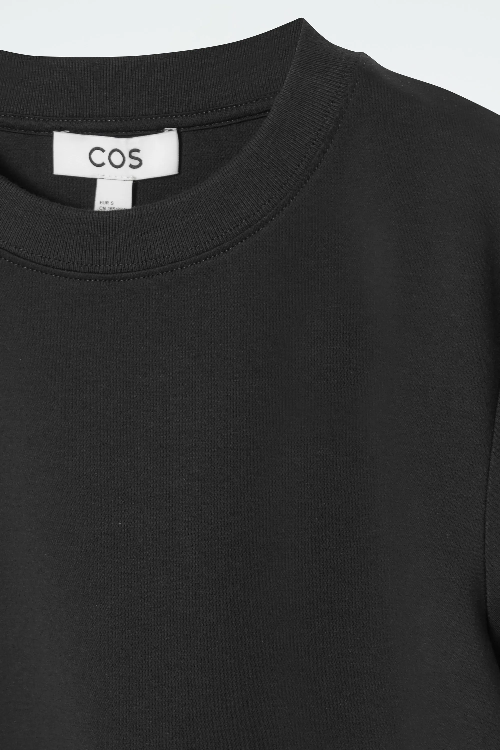 T-SHIRT À MANCHES LONGUES REGULAR ÉLÉGANT - NOIR