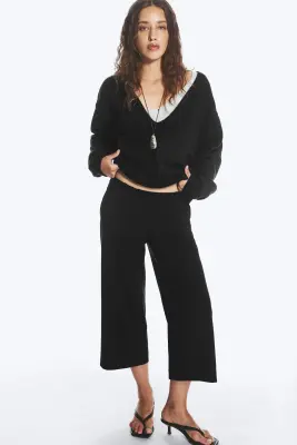 Cropped suiting trousers - Noir — photo 2