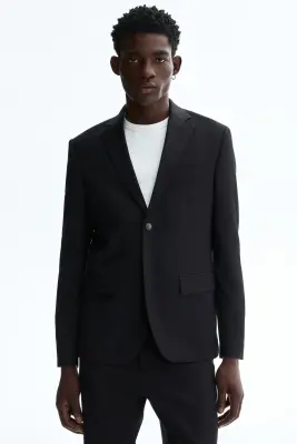 Veste Regular Fit à fermeture droite - Noir — photo 2