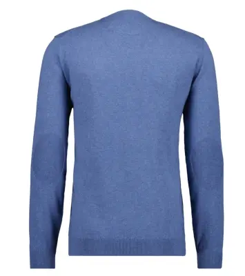 RAGMAN PULL COTON CASHMERE COL V Bleu — photo 3