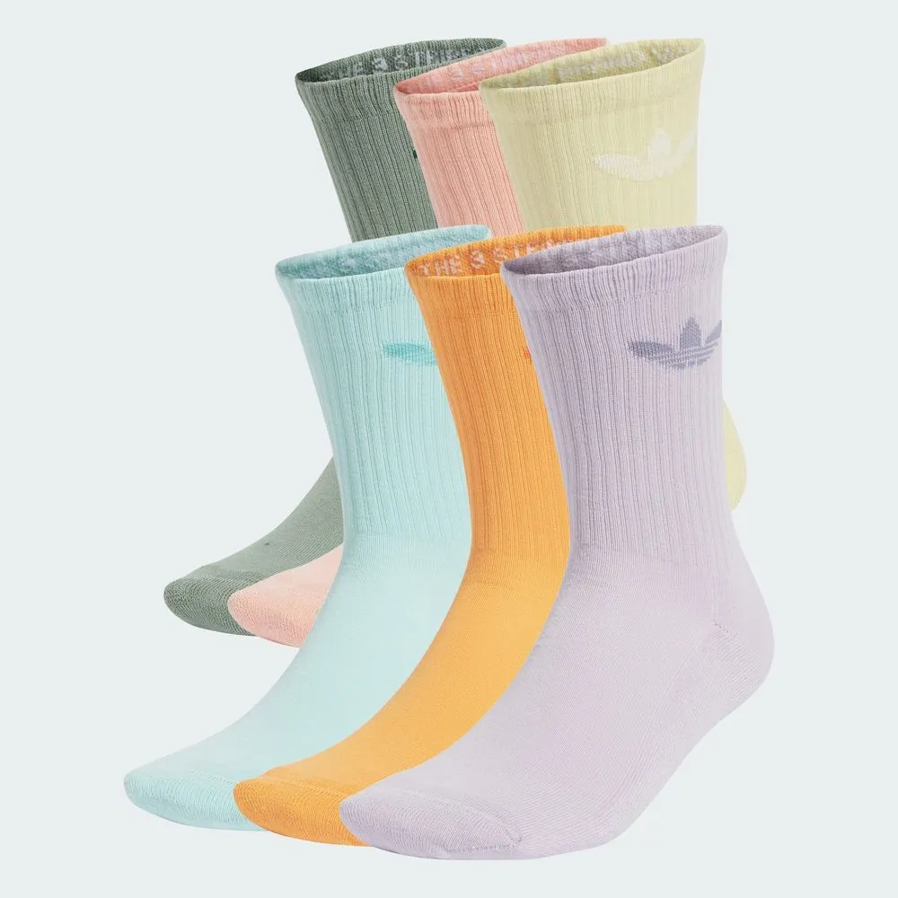 Trefoil Cushion Crew Socks 6 Pairs